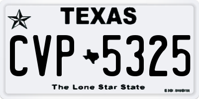 TX license plate CVP5325