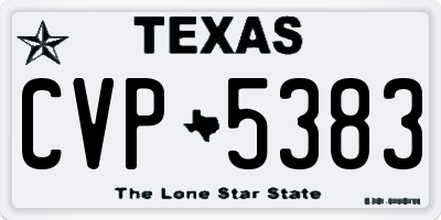 TX license plate CVP5383
