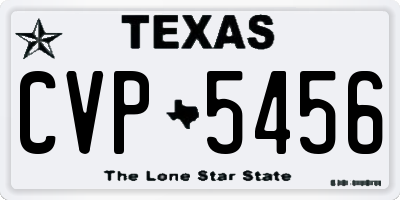 TX license plate CVP5456