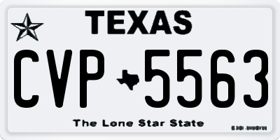 TX license plate CVP5563