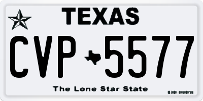 TX license plate CVP5577
