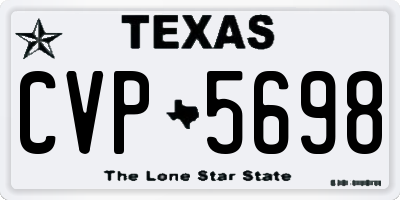 TX license plate CVP5698