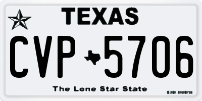 TX license plate CVP5706