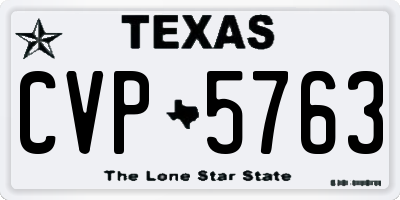 TX license plate CVP5763