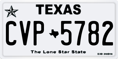 TX license plate CVP5782