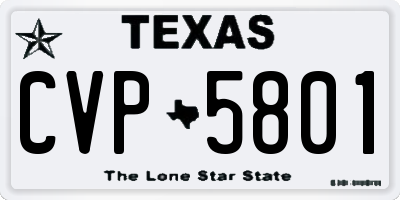 TX license plate CVP5801