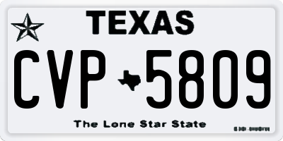 TX license plate CVP5809