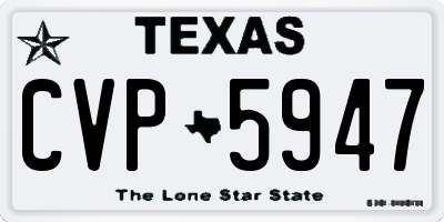 TX license plate CVP5947