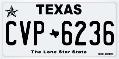 TX license plate CVP6236