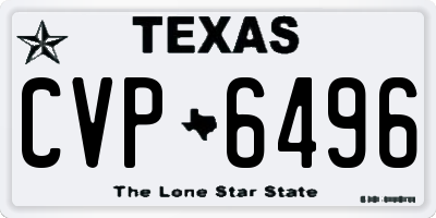 TX license plate CVP6496