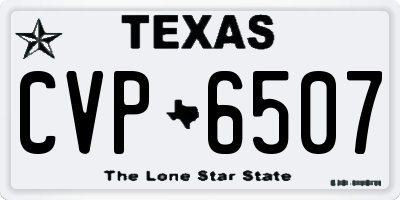 TX license plate CVP6507