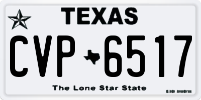 TX license plate CVP6517
