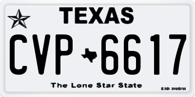 TX license plate CVP6617