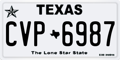 TX license plate CVP6987