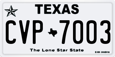 TX license plate CVP7003