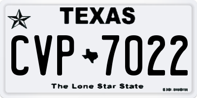 TX license plate CVP7022
