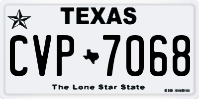 TX license plate CVP7068