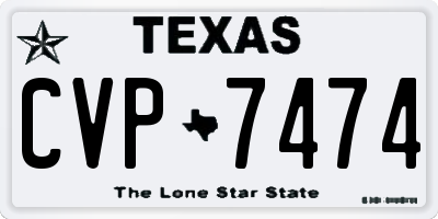 TX license plate CVP7474