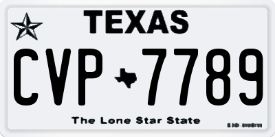 TX license plate CVP7789
