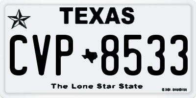 TX license plate CVP8533