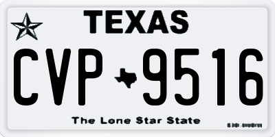 TX license plate CVP9516