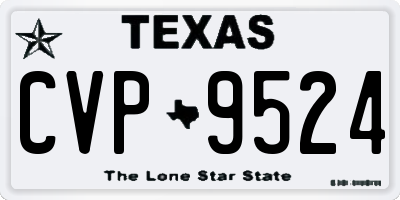 TX license plate CVP9524