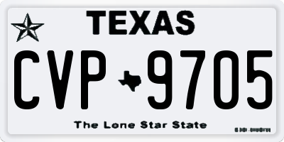 TX license plate CVP9705