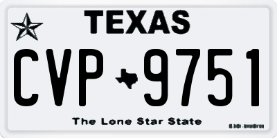 TX license plate CVP9751