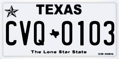 TX license plate CVQ0103