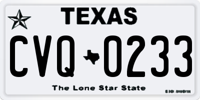 TX license plate CVQ0233