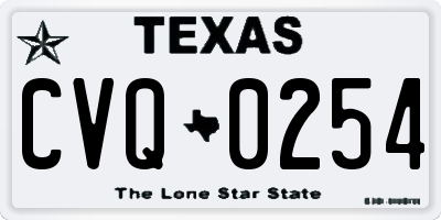 TX license plate CVQ0254