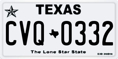 TX license plate CVQ0332
