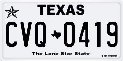 TX license plate CVQ0419