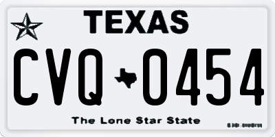 TX license plate CVQ0454