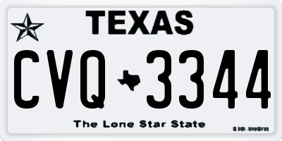 TX license plate CVQ3344