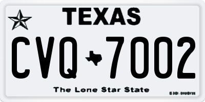TX license plate CVQ7002