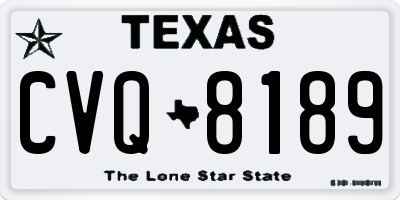 TX license plate CVQ8189