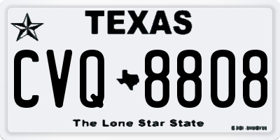 TX license plate CVQ8808