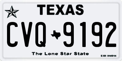 TX license plate CVQ9192