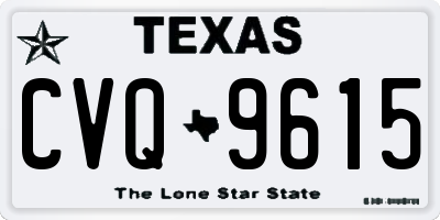 TX license plate CVQ9615