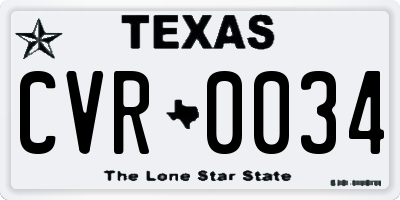TX license plate CVR0034