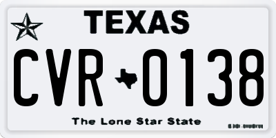 TX license plate CVR0138