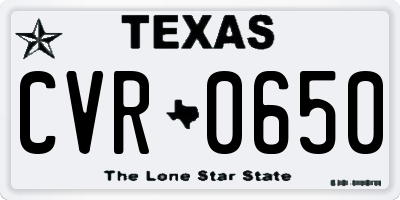 TX license plate CVR0650
