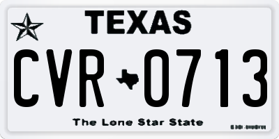 TX license plate CVR0713
