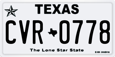 TX license plate CVR0778