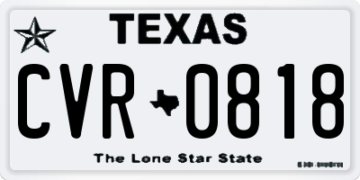 TX license plate CVR0818
