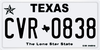 TX license plate CVR0838
