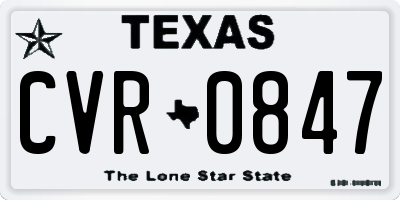 TX license plate CVR0847