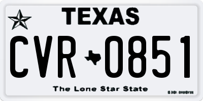 TX license plate CVR0851
