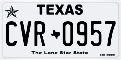 TX license plate CVR0957
